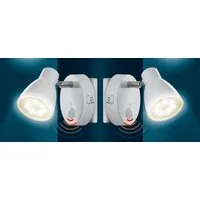 TRANGO LED Steckdosenleuchte, 2er Set 2635-026 LED Sensor Nachtlicht *MILO* mit Bewegungssensor & Automatikfunktion in Weiß Sicherheitslicht 230V Steckdosenlampe, Wandlampe, Orientierungslicht, Nachtlampe, Steckdosenlicht