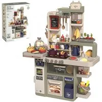 Esun Spielküche Spielküche Kinderküche mit Küchenzubehör, Licht, Spray, Wassereffekten, Chef Dinner Play Besteck Set Spielzeug Rosa