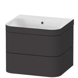 Duravit Happy D.2 Plus c-bonded Set wandhängend Graphit Supermatt 575x490x480 mm - HP4635N8080 HP4635N8080