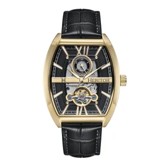 Heritor Automatische Masterson Semi-Skelett Lederarmbanduhr