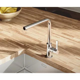 Kludi L-Ine S Küchenarmatur 408030575 chrom, schwenkbarer Auslauf