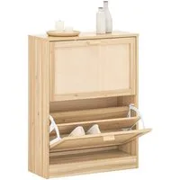 SoBuy Schuhschrank FSR160, Schuhständer Schuhschrank schmal, für Flur, Eingangsbereich Schuhkipper mit 2 Klappen Schuhkommode schmal Schuhregal Schuhablage