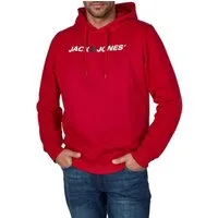 Jack & Jones Hoodie Herren Sweatshirt JJMORTY Regular Fit Kapuzenpullover mit Logoprint
