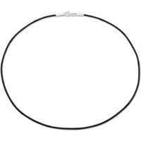 Unique Kette ohne Anhänger Vielseitiges Kautschukband schwarz RN0003