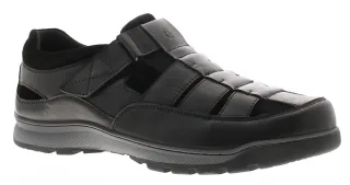 Hush Puppies Touch Close Herren Sandalen Rucker Leder Fischer Schwarz