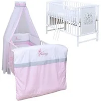 Baby-Delux Komplettbett Babybett Mia Komplettset, 10-tlg., Kinderbett 60x120 cm weiß, Bettset verschiedene Designs