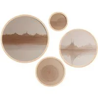 Wallity Leinwandbild 100% SOLID WOOD (Thickness: 1,5 cm), 45 x 45 cm (1 Piece) E2076, (4 St)
