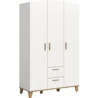 Home affaire Kleiderschrank LASSE, Schlafzimmerschrank, Garderobe, Schrank (1-St., in verschiedenen Breiten erhältich, im Scandi-Look) 3Türen,2Schubkästen,4Einlegeböden,3Konstruktionsböden,2Kleiderstangen
