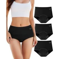 TANSTC Periodenslip Periodenslip Periodenunterwäsche starke Blutung Damen (Packung, 3er-Pack) auslaufsicher, für starke Tage geeignet, mehrlagiger Schutz, waschbar