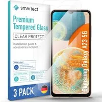 smartect Displayschutzglas Schutzglas Panzerfolie Klar für Samsung Galaxy A23 5G, Set, 3 Stück, Schutzfolie Glasschutz Bildschirm