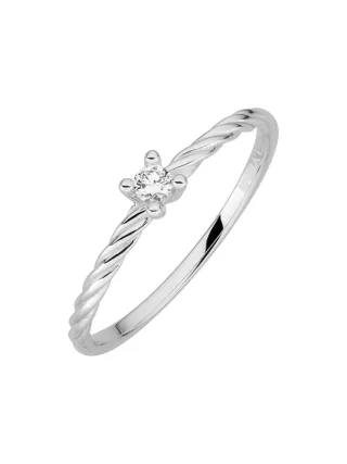Lyomi Ring 585/- Weißgold 1 synth. Diam. 0,07ct.