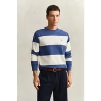 Gant Sweatshirt STRIPED C-NECK mit Rundhals und Logostickerei