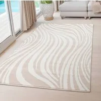 OTTO home Teppich Liaa in Wellen Design, softer Kurzflor, rechteckig, Höhe: 7 mm, 3D-Optik, Scandi-Look, Wohnzimmer, Esszimmer, Schlafzimmer