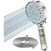 LuxusKollektion Handbrause Duschkopf mit Filter Hochdruck Handbrause 6 Strahlarten Wassersparend