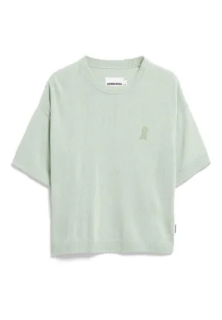 Armedangels - Strick-T-Shirt aus Leinenmischung mit Rundhalsausschnitt grün - Gr. - L