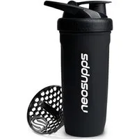 Neosupps Protein Shaker Steel Shaker 700ml, BPA- und DEHP-freier Premium Eiweiß Shaker, mit Sieb für cremige, klumpenfreie Shakes & lebenslange Haltbarkeit