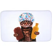 Sanilo Badematte Shower Cat, 50 x 80 cm, sehr weich, rutschfest, waschbar und schnelltrocknend, 100% Polyester