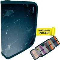 itenga Federmäppchen itenga Schüler-Etui Mäppchen Hightech Abstrakt 28 teilig (gefüllt) 1-Z