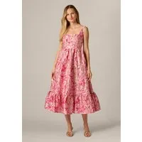 Adrianna Papell Abendkleid Jacquard Flounce Midi Dress Hübsches und romantisches Kleid