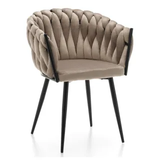 NEW Home Stuhl, Beige, Metall, 60x83x55 cm, Esszimmer, Stühle, Esszimmerstühle, Vierfußstühle