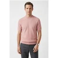 BOSS Kurzarmpullover Nilton Premium Menswear Business-Casual-Look, Strukturstrick-Material