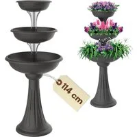 GarPet Pflanzschale Blumenständer mit 3 Schalen Pflanzturm Pflanzsäule Blumenständer Hoch