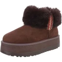 Ital-Design Damen Snowboots Freizeit Snowboots (87451998) Flach Stiefeletten in Braun