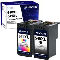 MOOHO 2er PG-540XL Tintenpatrone (für Canon PG 540 XL CL 541 XL Canon 540XL 541XL, Kompatibel für Pixma MX475 525 MG3650 4100 TS5150)