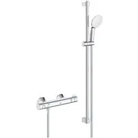 Grohe Duscharmatur Grohe Grohtherm 800 Thermostat mit Brausegarnitur 34566002 (Grohtherm 800, Grohe Grohtherm 800 Thermostat-Brausebatterie 1/2) Neues Modell Nachfolger von 34566001