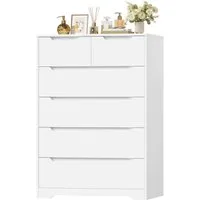 HOMECHO Kommode (1 St), mit 6 schubladen, Sideboard Highboard mit Viel Stauraum, Weiß