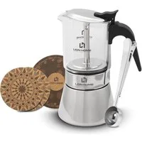 Lion Home Espressokocher, Inkl. Kork-Untersetzer, leicht zu reinigen elegantes Design