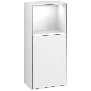 Villeroy und Boch Finion Seitenschrank F510GFGF 41,8x93,6x27cm, rechts, Regal oben Glossy White, Glossy white lacquer