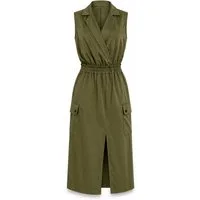 Freeman T. Porter Sommerkleid Row Plain Kleid - Midikleid - Sommerkleid grün - Kleid Damen luftig