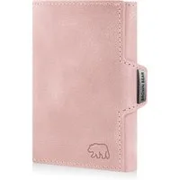 Brown Bear Geldbörse Modell Bruce Slim für 11 Kreditkarten aus Echtleder, mit Münzfach Farbe Pink