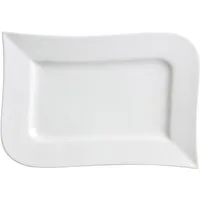 Ritzenhoff & Breker Servierplatte Speiseplatte Melodie weiß geschwungener Form rechteckig 17 x 26 cm, Porzellan, (1-tlg)