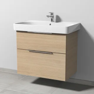 Sanipa 3way Waschtischunterbau zu Geberit Smyle Square Waschtisch mit 2 Auszügen, Eiche-Nordic UM67248