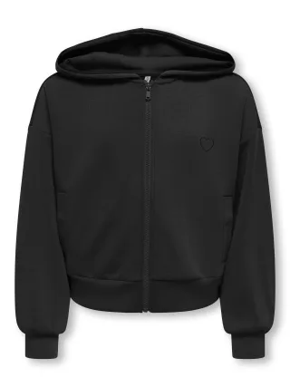 KIDS ONLY - KOGADA HEART L/S ZIP HOOD FR SWT Black - Gr. - 140