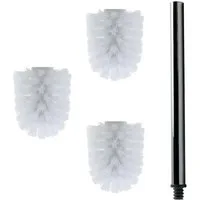 Daloual WC-Reinigungsbürste Ersatzbürstenköpfe Ø 6,5 cm inklusive Edelstahlgriff, Badezimmer, Gäste-WC, (Vorteils-Set, 4-tlg), Auswechselbarer Bürstenkopf, hochwertige Borsten, rostfrei, Edelstahl