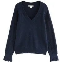LAURA ASHLEY Strickpullover Laura Ashley Pointelle-Pullover mit Wollanteil (1-tlg)