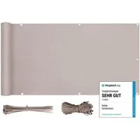 Sekey Balkonsichtschutz Balkonabdeckung PES Blickdichte Balkonverkleidung Balkonumspannungen UV-Schutz, Wetterfester, für Balkongeländer, mit Kabelbinder und Seil
