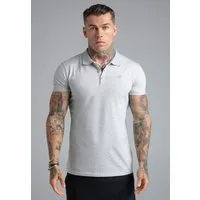 Siksilk T-Shirt SikSilk Herren Grau Meliert Polo T-Shirt