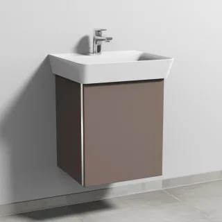 Sanipa 3way Waschtischunterbau zu Ideal Standard Connect Air Cube Waschtisch mit 1 Tür, Taupe-Matt BP6461T