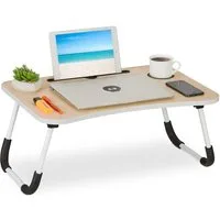 relaxdays Laptoptisch mit Tablet & Getränkehalt