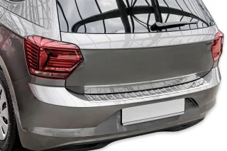 Edelstahl Ladekantenschutz Chrom Stoßstange Schutz Abdeckung mit Abkantung für VW Polo VI AW ab 2018-