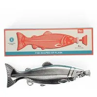 Rex London Flachmann Edelstahl in origineller Fischform 118 ml 6,3 x 2,7 x 21 cm