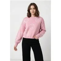 ONLY Strickpullover ONLMONTANA LS JQ O-NECK CC KNT mit Rippbündchen