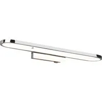 TRIO Leuchten LED Wandleuchte, LED fest integriert, Warmweiß, Ovale Bad-Lampe, Spiegel-Leuchte mit Schalter aus Metall, Breite: 60cm
