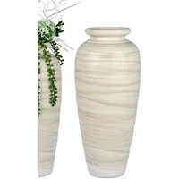 formano Bodenvase RELIEF, 60 cm Höhe, Creme, Streifenmuster, H: 60cm