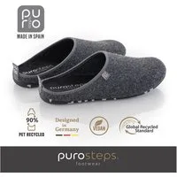 purosteps Fieltro-Eco Hausschuh Hergestellt aus recycelten PET Flaschen, Handgefertigt, Naturkautschuk