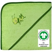Wörner Kapuzenhandtuch Grashüpfer 100/100, Frottee (1-St), Biobaumwolle, mit Kapuze, maschinenwaschbar, trocknergeeignet